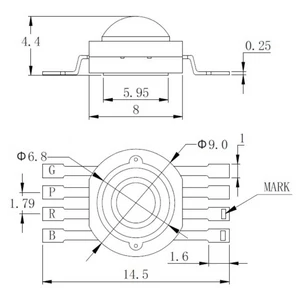 LED QCL 7W BRPG LED Party Panel RGB+UV (TX-BRPG2B140-001)