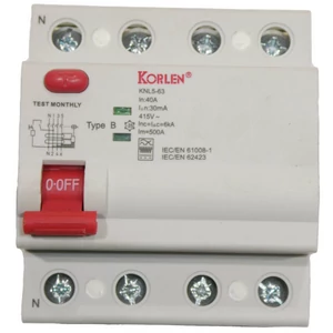  Residual-current device In=40A In=0,03A  Type B (KNL5-63)