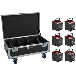 EUROLITE Set 6x AKKU UP-4 QCL Spot QuickDMX MK2 + Flightcase with wheels and charging function
