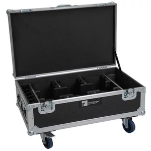 ROADINGER Flightcase 6x AKKU UP-4 QCL Spot QuickDMX MK2 with charging function and wheels