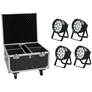 EUROLITE Set 4x LED IP PAR 14x8W QCL + Flightcase
