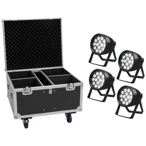 EUROLITE Set 4x LED IP PAR 14x10W HCL + Flightcase