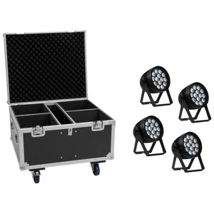 EUROLITE Set 4x AKKU IP PAR 14 HCL QuickDMX + Flightcase