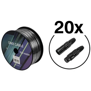EUROLITE Set DMX cable 2x0.22 100m sw + 40 connectors EUROLITE Set DMX cable 2x0.22 100m sw + 40 connectors