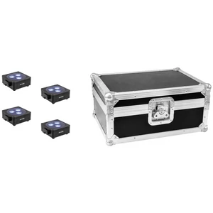 EUROLITE Set 4x AKKU Flat Light 3 bk + Case