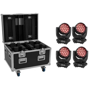 EUROLITE Set 4x LED TMH-X4 Moving-Head Wash Zoom + Case