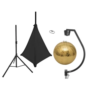 EUROLITE Set Mirror ball 50cm gold with stand and tripod cover black