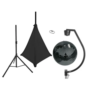 EUROLITE Set Mirror ball 50cm black with stand and tripod cover black