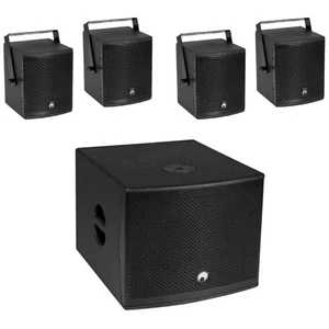 OMNITRONIC Set MOLLY-12A Subwoofer active + 4x MOLLY-6 Top 8 ohms, black