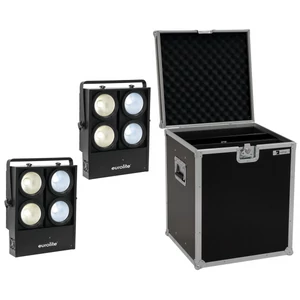 EUROLITE Set 2x Audience Blinder 4x100W LED COB CW/WW + Case
