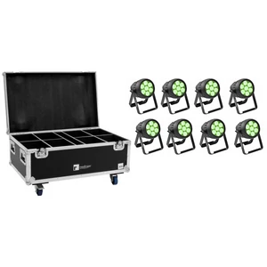 EUROLITE Set 8x LED IP PAR 7x10W RGBL Spot + Case