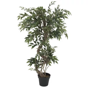 EUROPALMS Ficus multiple spiral trunk, artificial plant, green, 130cm