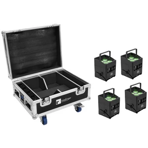EUROLITE Set 4x AKKU IP UP-4 QCL Spot QuickDMX MK2 + Flightcase with wheels and charging function