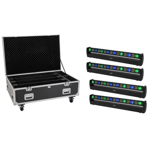 EUROLITE Set 4x LED BAR-8 SWING QCL bar + Flightcase with wheels