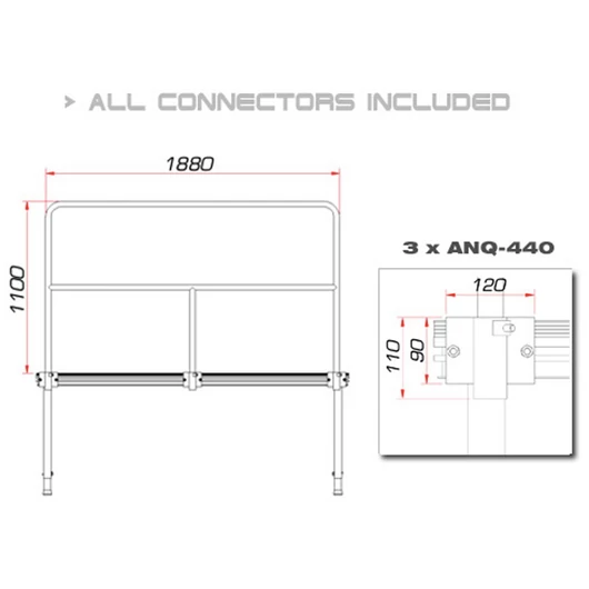 GUIL TMQ-02/440 Stage Rail 188 cm (Aluminium Version) bk