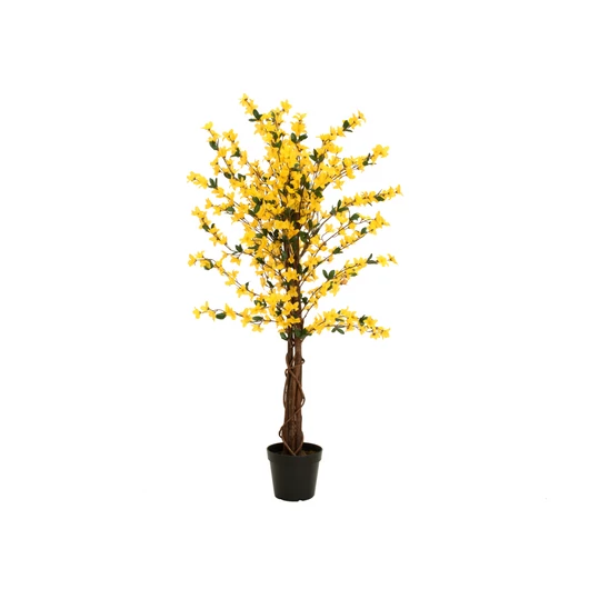 EUROPALMS Forsythia tree with 3 trunks, artificial plant, yellow, 120cm