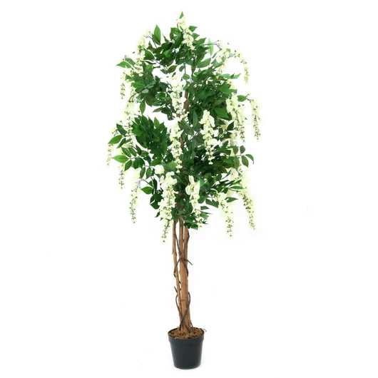 EUROPALMS Wisteria, artificial plant, white, 150cm