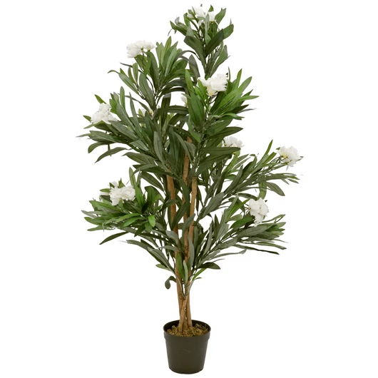 EUROPALMS Oleander tree, artificial plant, white, 120 cm