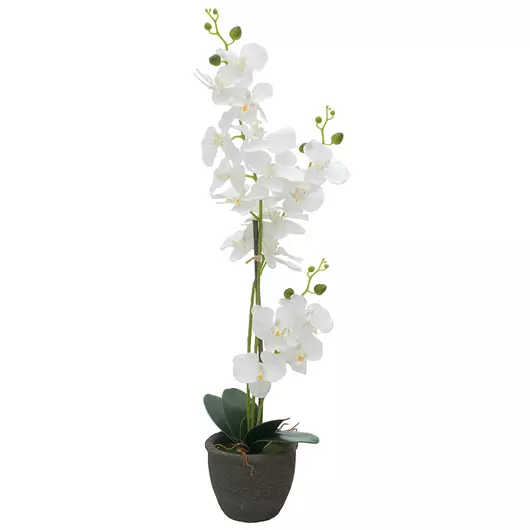 EUROPALMS Orchid, artificial plant, white, 80cm