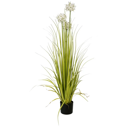 EUROPALMS Allium grass, artificial plant, white, 120 cm