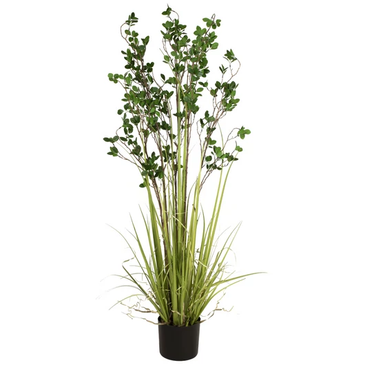 EUROPALMS Evergreen shrub with grass, artificial plant, 152cm