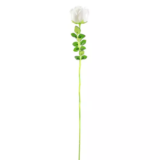 EUROPALMS Crystal rose, white, artificial flower, 81cm 12x