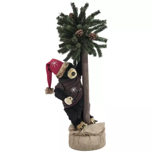 EUROPALMS Christmas bear, with fir, 105cm