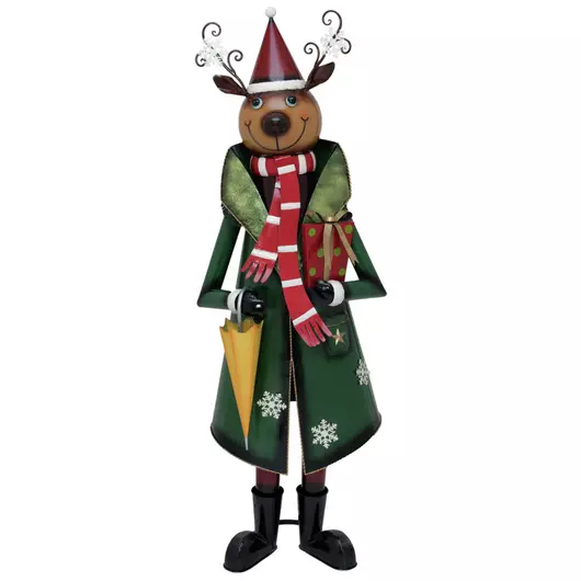 EUROPALMS Reindeer with Coat, Metal, 155cm, green