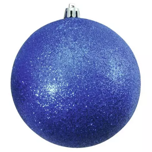 EUROPALMS Deco Ball 10cm, blue, glitter 4x