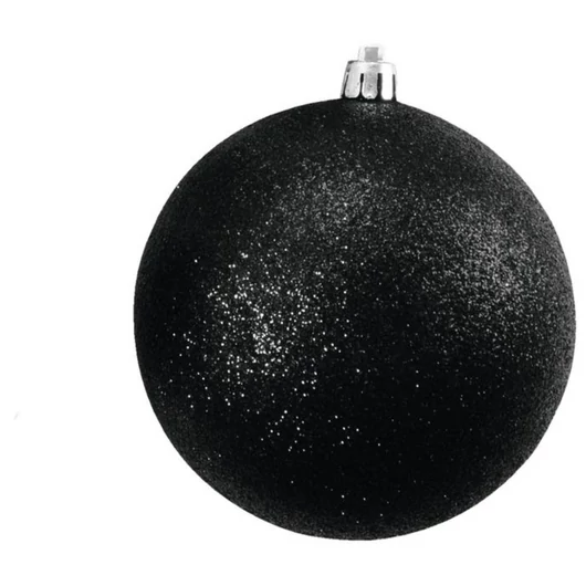 EUROPALMS Deco Ball 10cm, black, glitter 4x