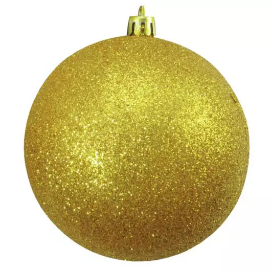 EUROPALMS Deco Ball 10cm, gold, glitter 4x