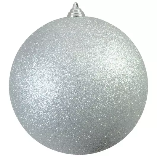 EUROPALMS Deco Ball 20cm, silver, glitter