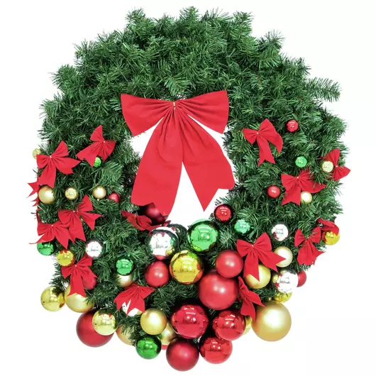 EUROPALMS Premium Fir Wreath, decorated, 90cm