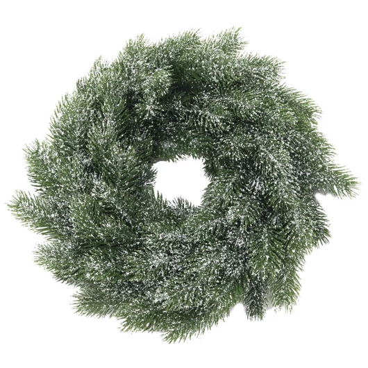 EUROPALMS Fir wreath, snowy, PE, 45cm