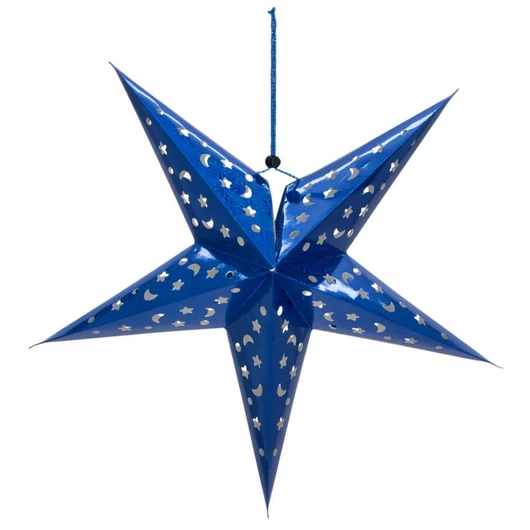 EUROPALMS Star Lantern, Paper, blue, 50 cm