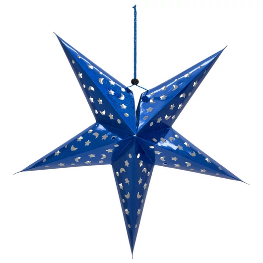 EUROPALMS Star Lantern, Paper, blue, 75 cm