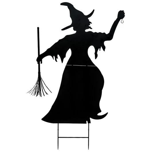 EUROPALMS Silhouette Metal Witch with Broom, 150cm