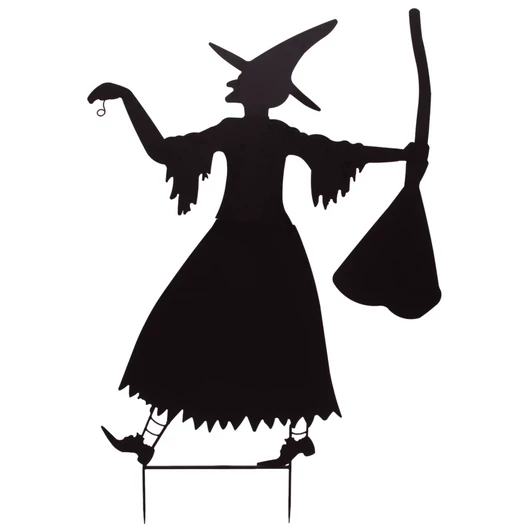 EUROPALMS Slhouette Metal Witch with Broom, 140cm