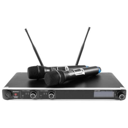 OMNITRONIC UHF-302 2-Channel Wireless Mic System 823-832/863-865MHz
