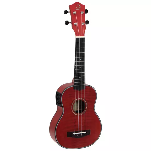 DIMAVERY UK-100 Soprano ukulele, flamed red