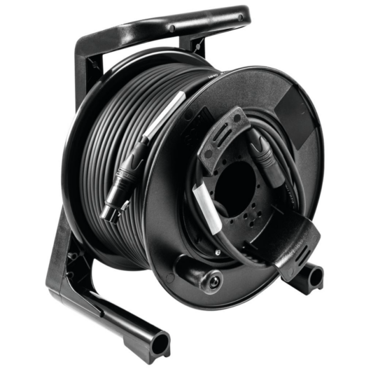 PSSO DMX cable drum XLR 50m bk Neutrik 2x0.22