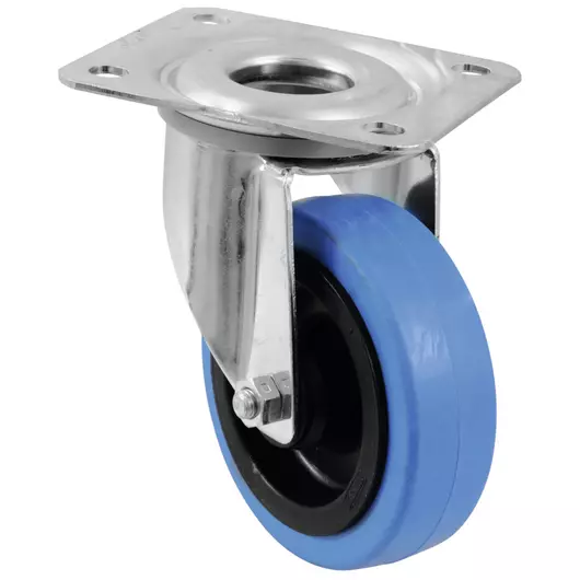 ROADINGER Swivel Castor 100mm BLUE WHEEL light blue