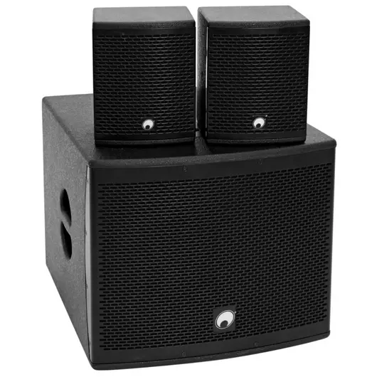 OMNITRONIC Set MOLLY-12A Subwoofer active + 2x MOLLY-6 Top 8 Ohm, black