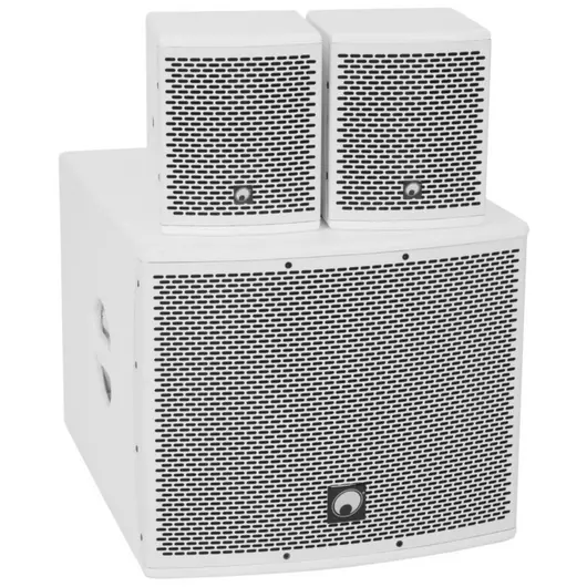 OMNITRONIC Set MOLLY-12A Subwoofer active + 2x MOLLY-6 Top 8 Ohm, white