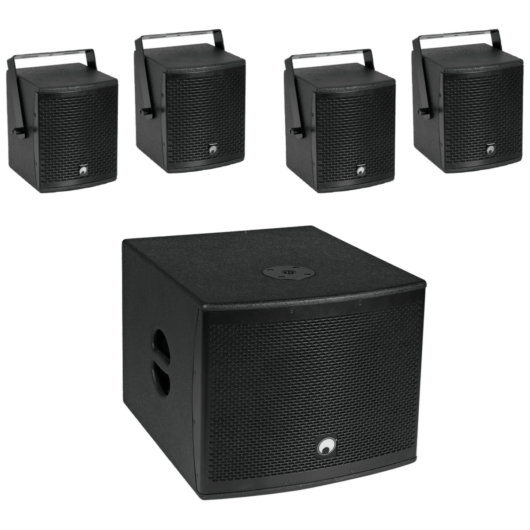 OMNITRONIC Set MOLLY-12A Subwoofer active + 4x MOLLY-6 Top 8 Ohm, black