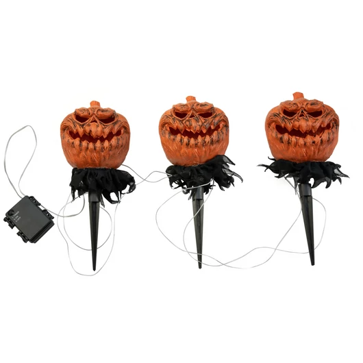 EUROPALMS Halloween Pumpkins with Stake, Set of 3, 39cm