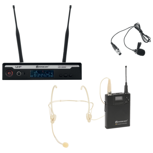 RELACART Set UR-222S Bodypack with HM-600S Headset and Lavalier