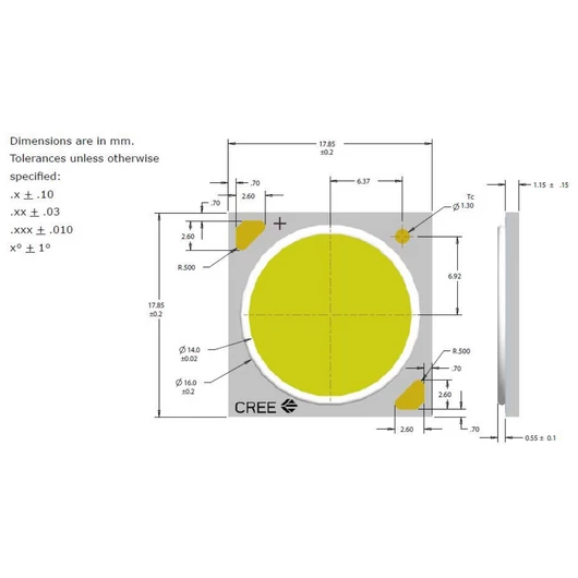  LED 50W 3000K PFE-50 Cree XLamp (CXA1830)