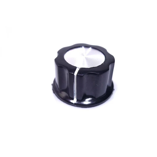  Button (potentiometer) ISO-23D DJ-Isolator black inside silver Ø=26,5mm medium