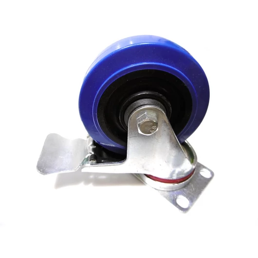  Castor 100mm blue(with brake) Base 64x91mm